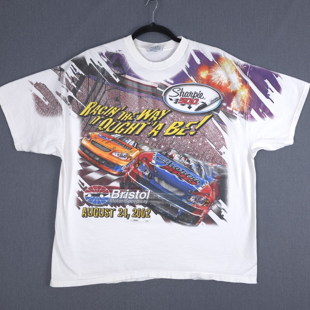 Chase Authentics 2002 Bristol Motor Speedway Shirt Mens XXL AOP Sharpie 500 Race